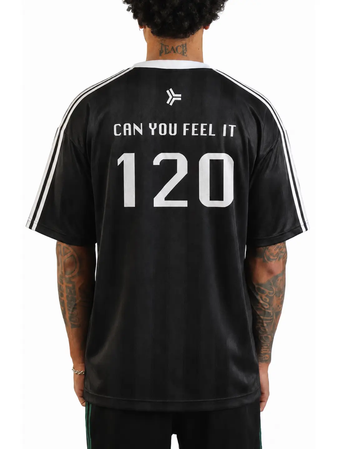 Back of Can You Feel It 120 black Chicago House Athletic Club jersey